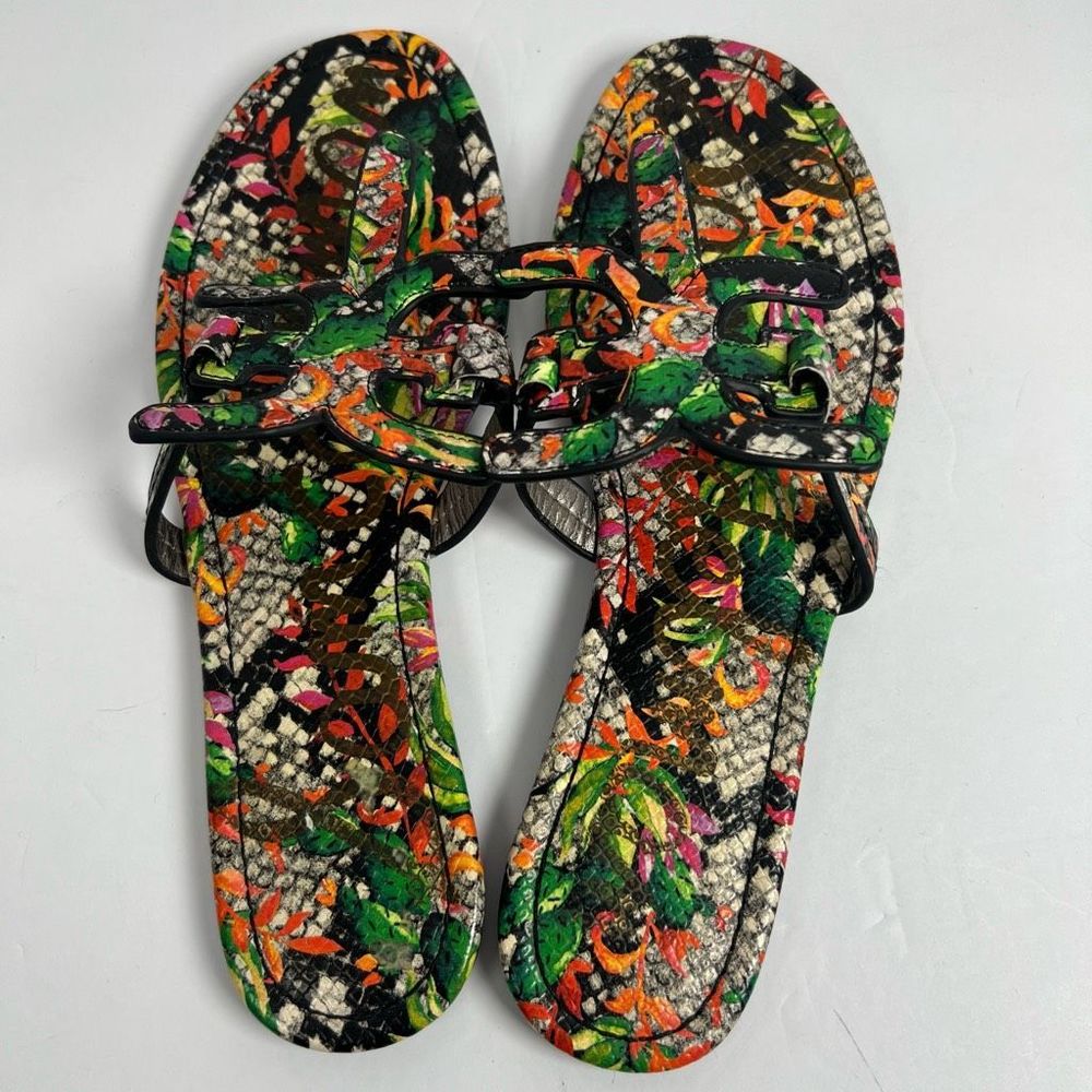 Sam Edelman Carter Flat Sandal Womens 10M Multicolor Snake Floral Print - Picture 3 of 8